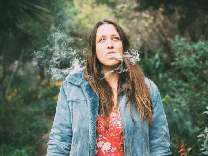 Woman smoking weed cannabis lifestyle