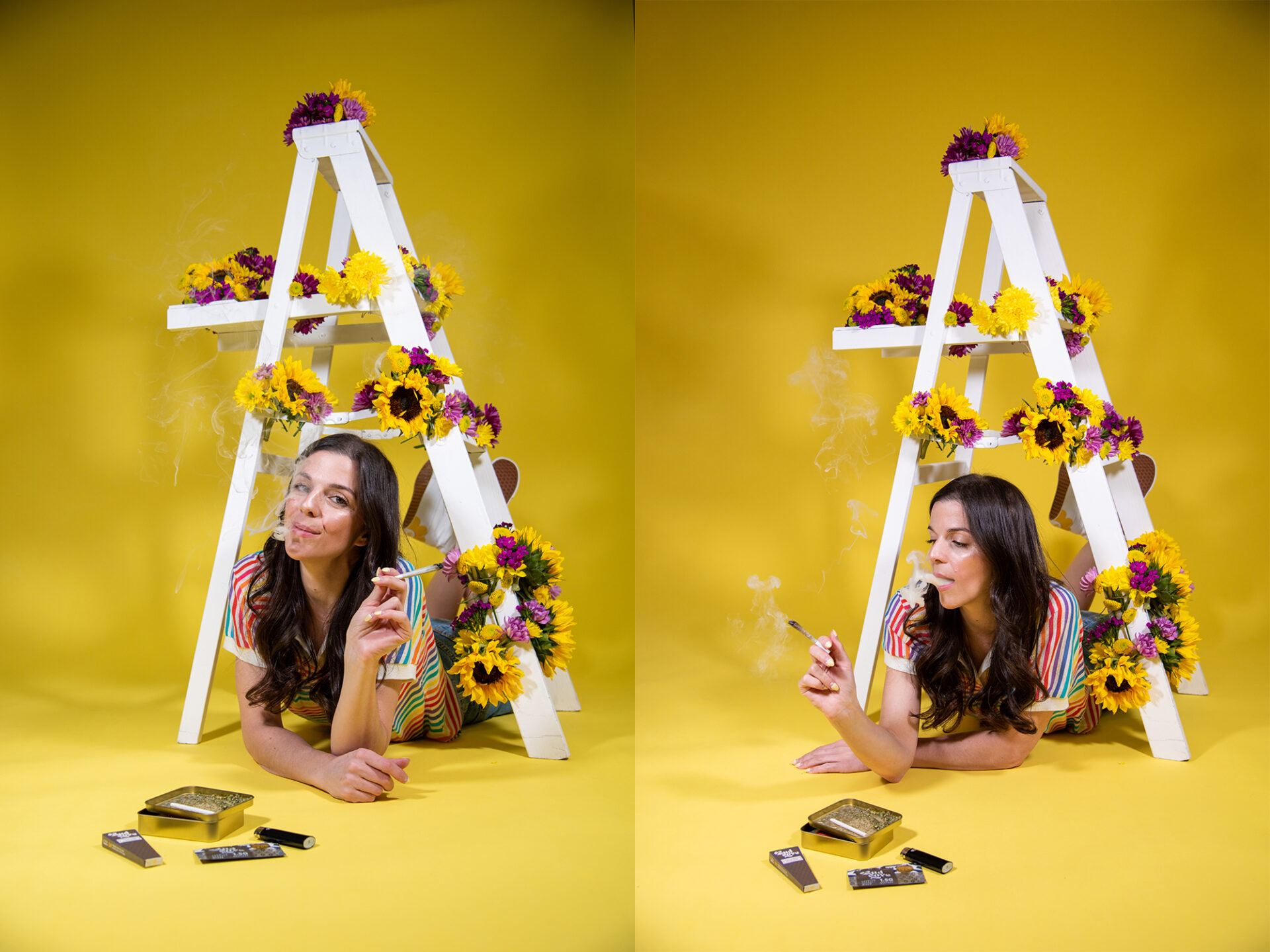 Yellow studio photo shoot