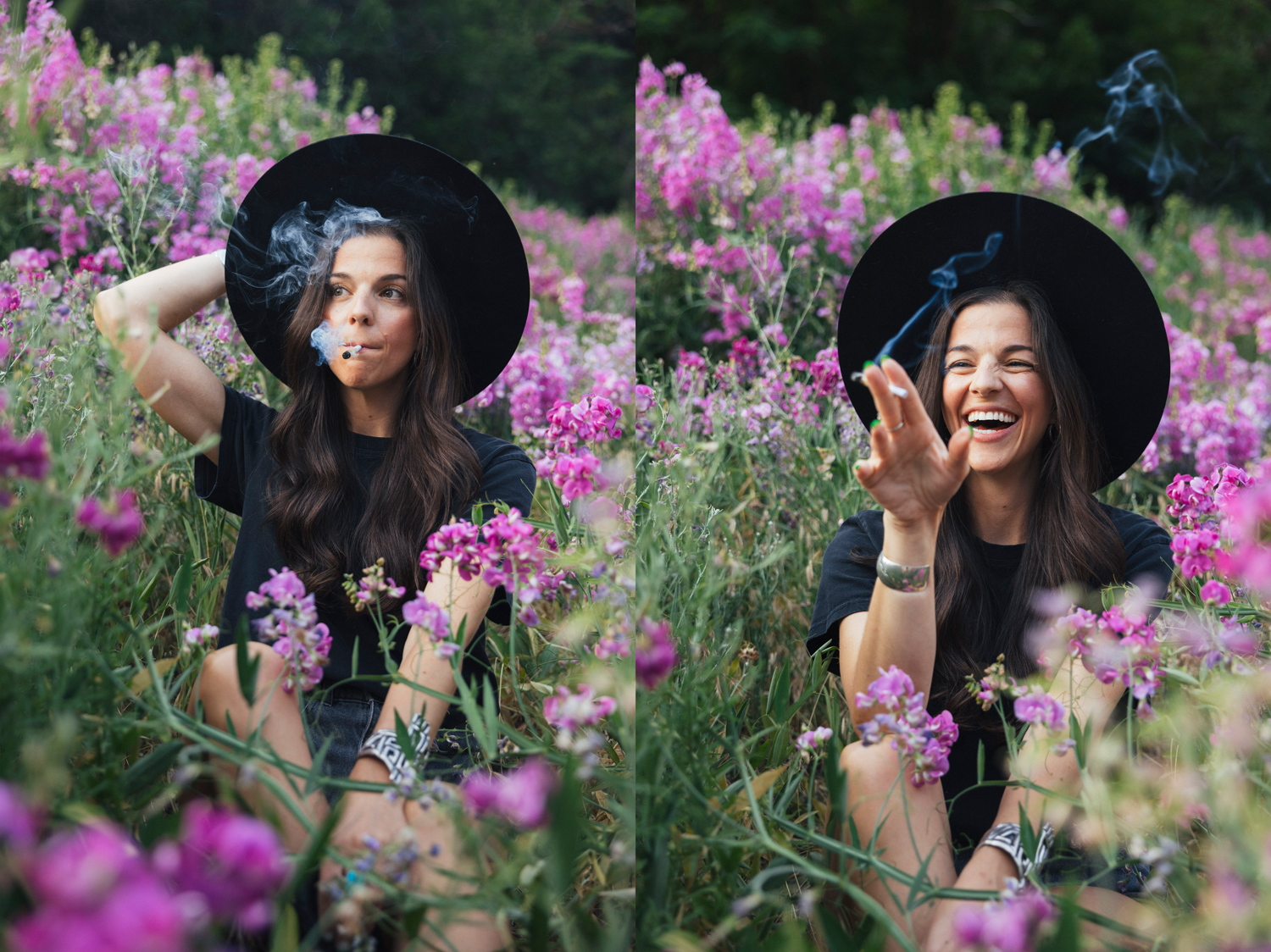 Golden hour in the wildflowers