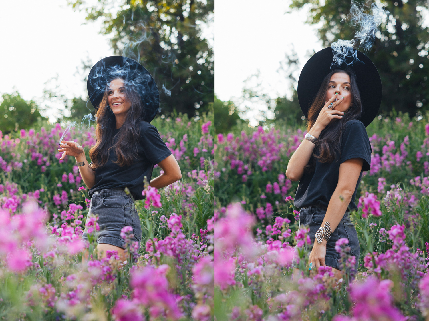 Flower field photo shoot style