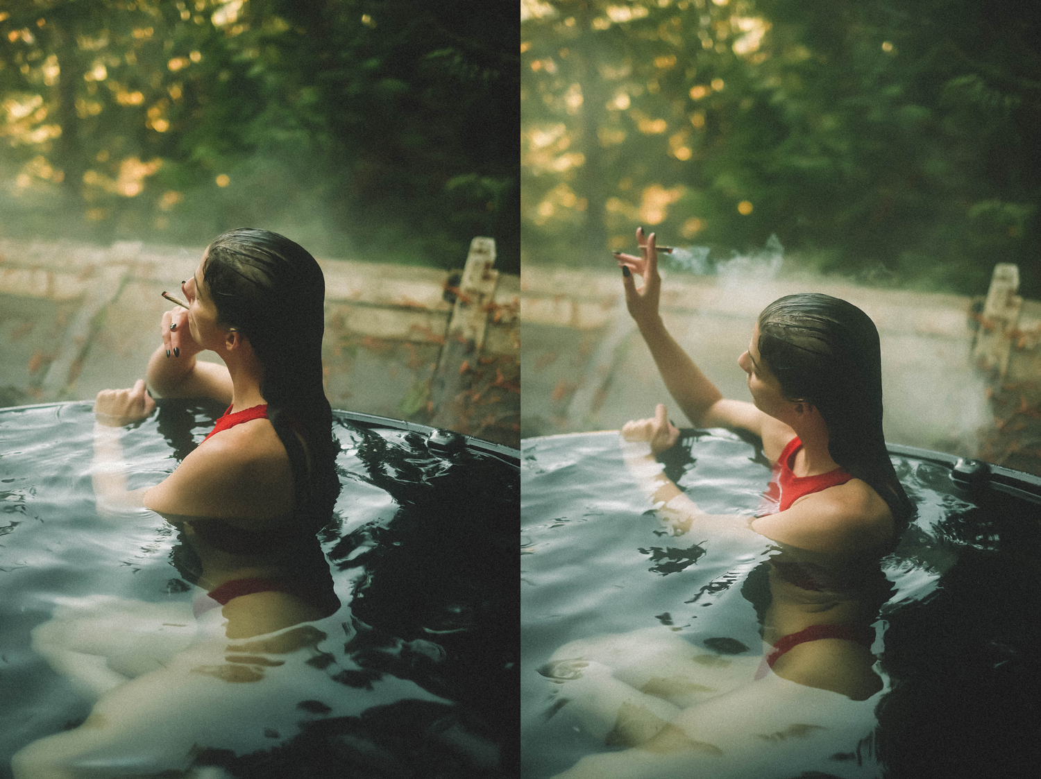 Getting baked in a hot spring in Bond-Eye Swim